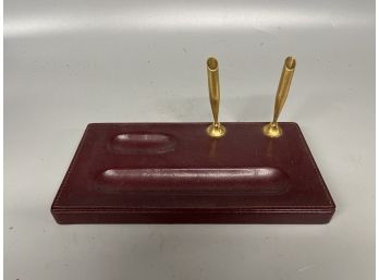 Burgundy Leatherette Desk Holder