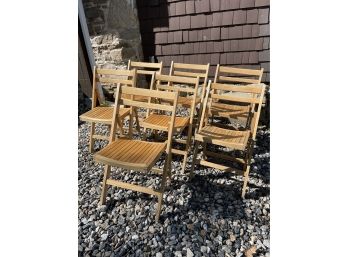 (7) Wooden Folding Chairs