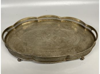 Sheffield Etched Silverplate Tray