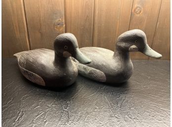 (2) Carved & Painted Wood Duck Decoys