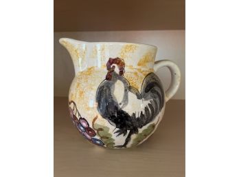 Hand-Painted Ceramic Chicken Pitcher