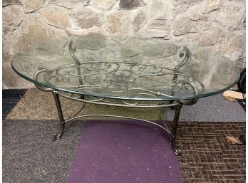 Contemporary Metal & Glass Coffee Table