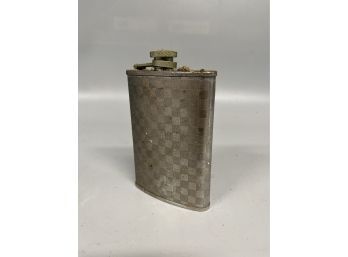 Stainless Steel Checkerboard Pattern 8oz Flask