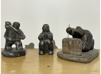 Grouping Of Dieter Muckenheim (DIMU) Inuit-Style Figural Sculptures