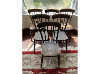 (6) Country Spindle Back Side Chairs
