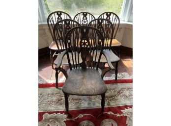 (6) Windsor Wheel Back Dining Chairs
