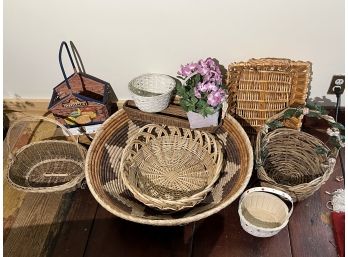 Large Grouping Of Woven & Wicker Baskets