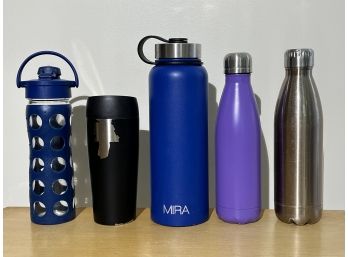 Grouping Of Water Bottles & Travel Mug