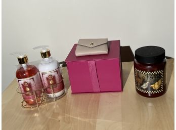Ladies Gift Grouping Incl. Candle, Soap, Lotion, & Wallet