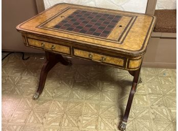 Drexel Heritage Regency-Style Leather Games Table