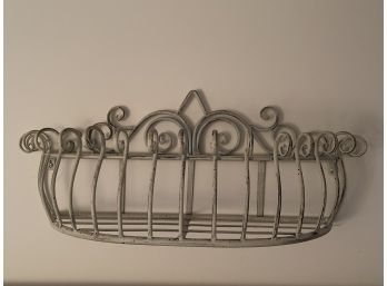 Painted Metal Scrollwork Wall-hanging Basket/shelf