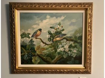 L. Redman, American (20th C.). Oil On Canvas Of Birds