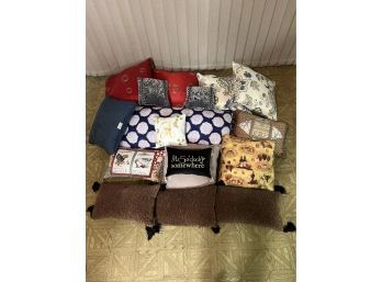 Grouping Of Decorative Throw Pillows