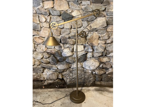 Contemporary Industrial-Style Pulley Floor Lamp
