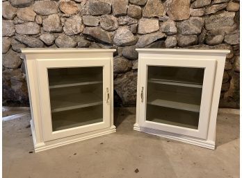 Pair Of Contemporary Eggshell Painted Nightstands