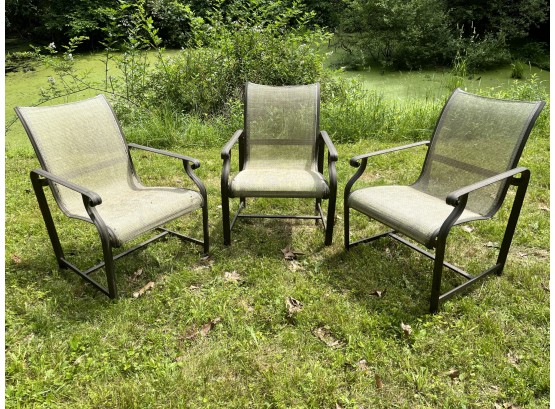 (3) Brown Jordan Outdoor Patio Armchairs