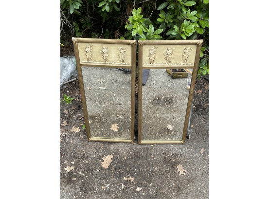 (2) Vintage Neoclassical-Style Trumeau Mirrors