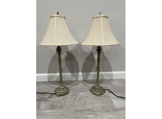 Pair Of Contemporary Candlestick Lamps