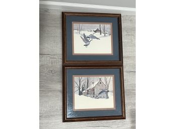 'Geese Flying' Print Signed Henderson