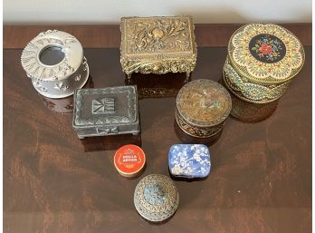 Grouping Of Metal Trinket Boxes