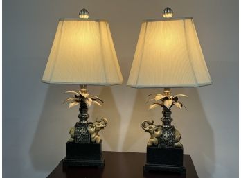 Pair Of Contemporary Elephant Table Lamps