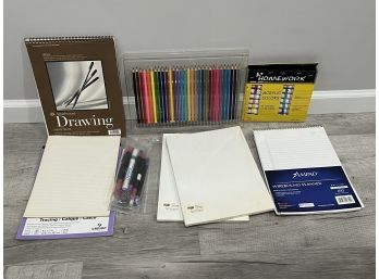 Grouping Of Assorted Art Supplies Incl. Paper