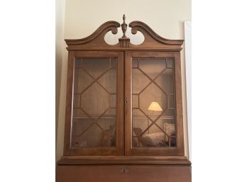 Contemporary Chippendale-Style Glass Front Cabinet Top