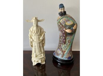 (2) Asian Figural Sculptures
