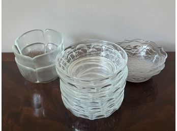 Group Of Floral Glass Bowls