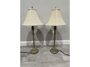 Pair Of Contemporary Candlestick Lamps