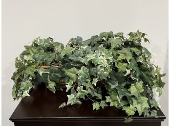 Decorative Faux Ivy Plant In Wicker Basket