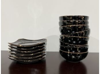Contemporary Marbled Ceramic Bowls & Dishes