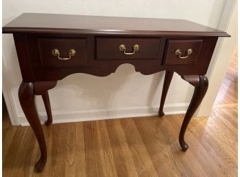 Contemporary Queen Anne-Style Mahogany Lowboy Or Console Table