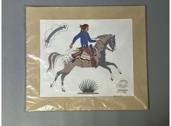 Harrison Begay Navajo Print Of Figure On Horse
