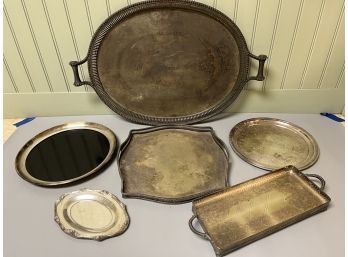 Grouping Of Vintage Silverplate Trays