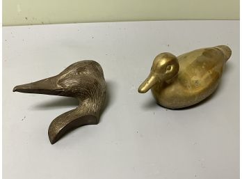 Brass Duck Decorative Grouping Incl. Door Knocker