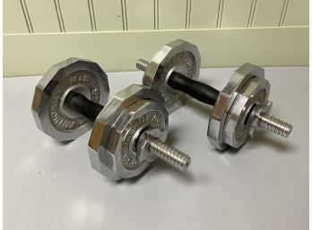 (2) Sports Authority Adjustable Weight Dumbbells