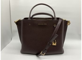 Michael Kors 'Arielle' Large Pebbled Leather Satchel Handbag