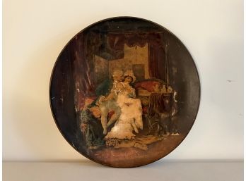 Antique Painted Plate Of Man And Women