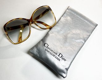 Vintage Unmarked Sunglasses With Christian Dior Case