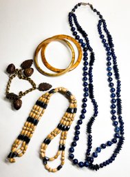 Wooden Bead And Bangle Jewelry Lot