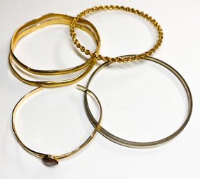 Gold Tone Bangle Lot, Mother Of Pearl, Jewelry