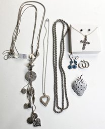Beautiful Silver-Toned High End Costume Jewelry Lot