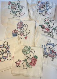 Vintage Embroidered 7 Day Towels