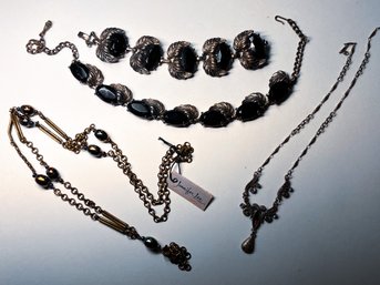 High End Costume Jewelry Lot, Dark Toned