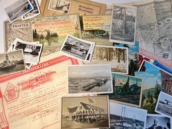 Washington State Ephemera- Old Postcards, Map, Lodge Of Pythias