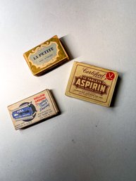 Tiny Antique Pill Boxes, Medicinal, Rare