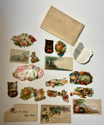 Victorian Remembrance Lot- Stickers And Cards