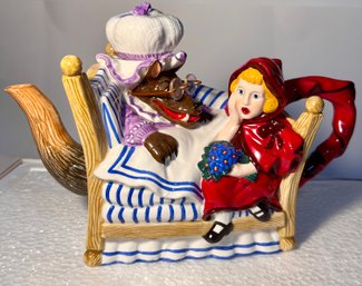 Retired Dept 56 Storybook Little Red Riding Hood Hand Painted Tea