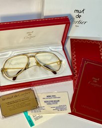 Vintage Cartier Vendome Santos Aviator Eyeglasses  W/ Box